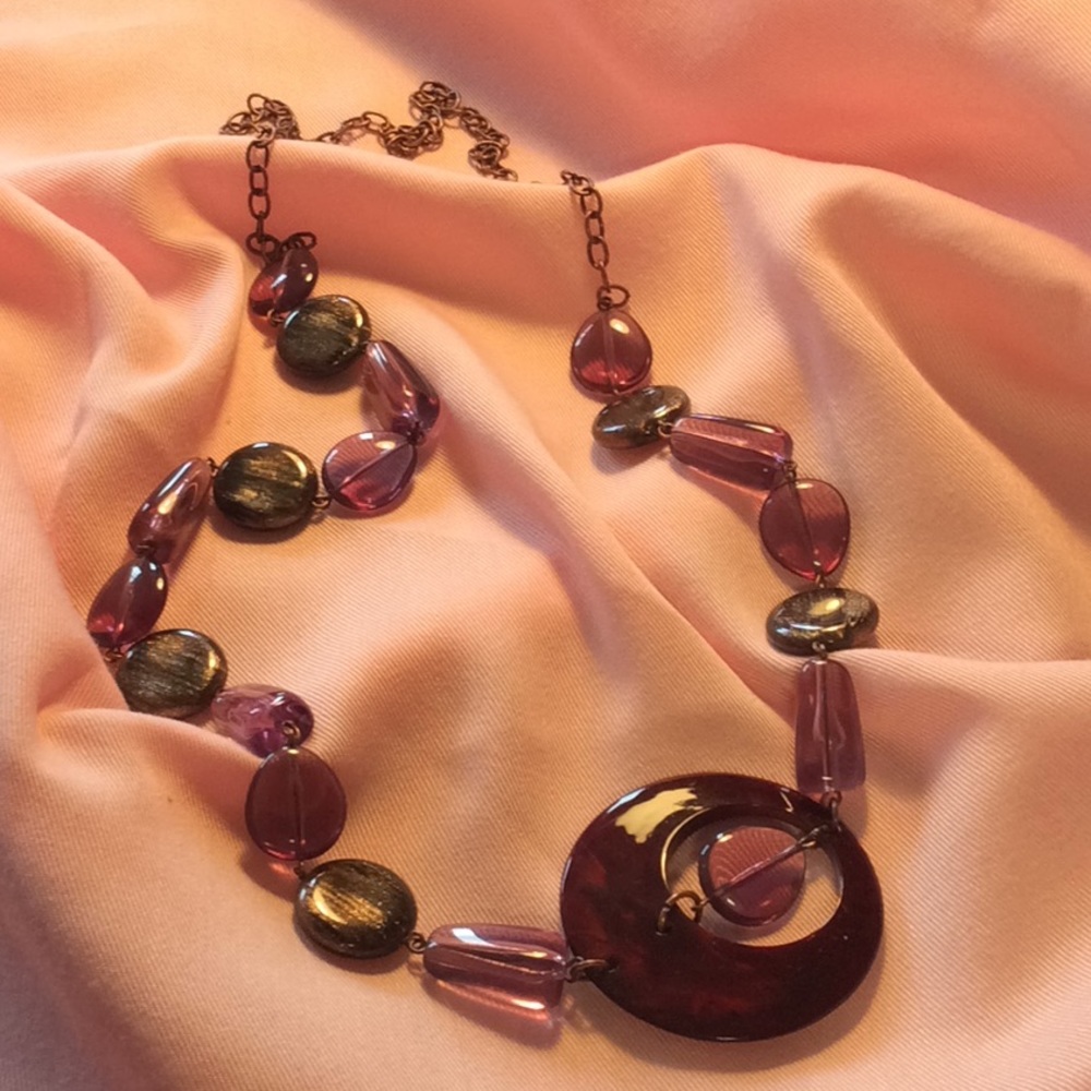 Purple and Bronze Necklace